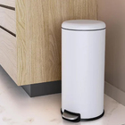 Lixeira Redonda 28L Plástico Branco Delinia