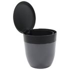Lixeira Redonda 2 5l Compacta Para Pia Cozinha - Chumbo/preto