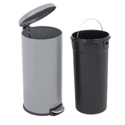 Lixeira Redonda 30L Plástico Cinza Delinia