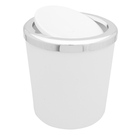 Lixeira Redonda 5lts Com Aro Cromado Cesto De Lixo Banheiro B