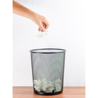 Lixeira Redonda Aço Preto Telada  Lixo Cesto Empresa Escritor