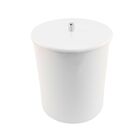 Lixeira Redonda Branca Em Poliéster Com Puxador Cromado