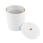 Lixeira Redonda Branca Em Poliéster Com Puxador Gold Matte