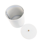 Lixeira Redonda Branca Em Poliéster Com Puxador Gold Matte