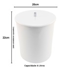 Lixeira Redonda Branca Em Poliéster Com Puxador Red Gold