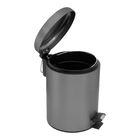 Lixeira Redonda Com Pedal 5 Litros (grafite Fosca)