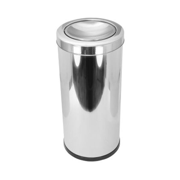 Lixeira Redonda De Inox Com Tampa Meia Esfera 22 Litros Jsn
