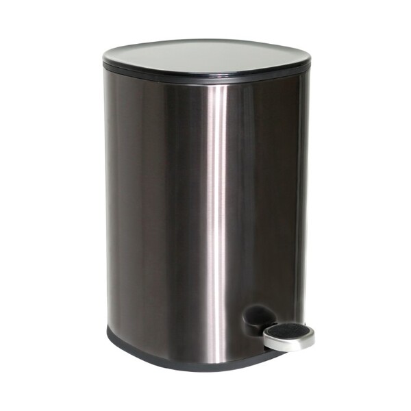 Lixeira Redonda Em Metal Com Pedal 5 Litros Preta 80305 Ghelp