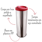 Lixeira Redonda Flip Top 30l - Vermelho