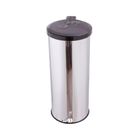 Lixeira Redonda Inox Com Pedal Esfera - Tampa Plástica 25l