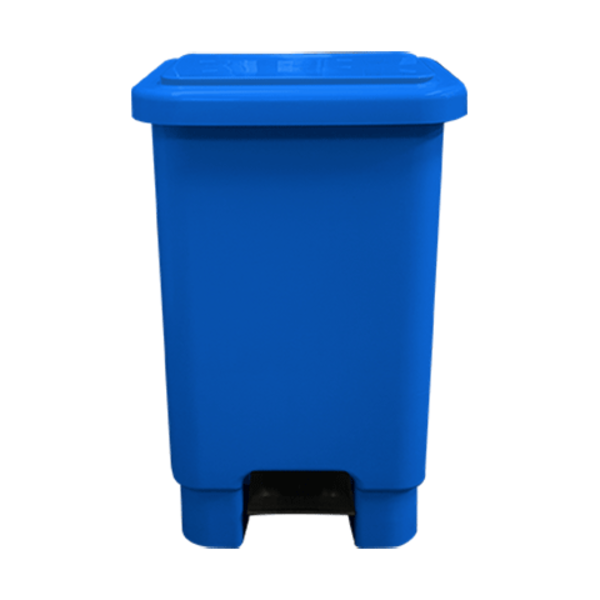 Lixeira Retangular 50l C/ Pedal Azul Larplasticos
