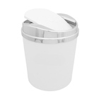 Lixeira Retangular 5 Litros Com Tampa Cromada Cesto Ø20cm Bra