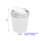 Lixeira Retangular 5 Litros Com Tampa Cromada Cesto Ø20cm Bra