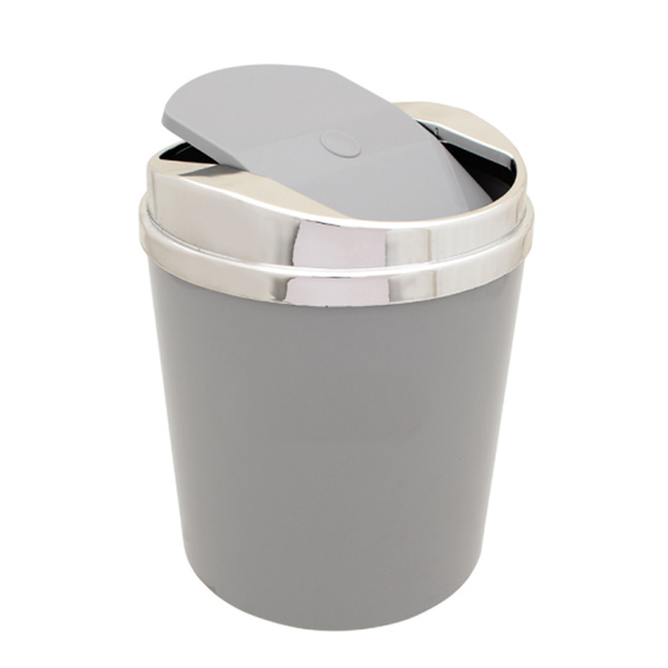 Lixeira Retangular 5 Litros Com Tampa Cromada Cesto Ø20cm Cin