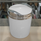 Lixeira Retangular 5 Litros Com Tampa Cromada Cesto Ø20cm Cin