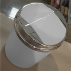 Lixeira Retangular 5 Litros Com Tampa Cromada Cesto Ø20cm Cin