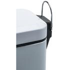 Lixeira Retangular 5 Litros Ferro Branca Slim Kala