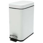 Lixeira Retangular 5 Litros Ferro Branca Slim Kala