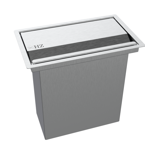 Lixeira Retangular De Embutir Bancada Inox 4,1 L