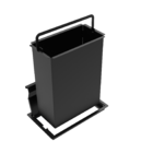 Lixeira Retangular De Embutir Bancada Pintada Preto 5,1 L