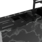 Lixeira Retangular De Embutir Bancada Pintada Preto 5,1 L