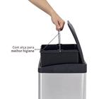 Lixeira Seletiva 26L Metal Inox Pedal Cromada Importado