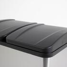 Lixeira Seletiva Dupla Inox Office Healer Full 2 Divisórias D