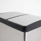 Lixeira Seletiva Dupla Inox Office Healer Simple 2 Divisórias