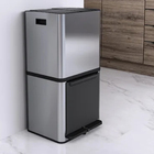 Lixeira Seletiva Smart com 3 Compartimentos 50L Inox Delinia