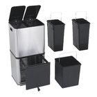 Lixeira Seletiva Smart com 3 Compartilhamentos 50L Inox Delinia