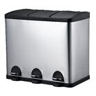 Lixeira Seletiva Tripla Inox Office Healer Senior 3 Divisória