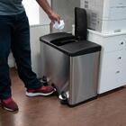 Lixeira Seletiva Tripla Inox Office Healer Senior 3 Divisória