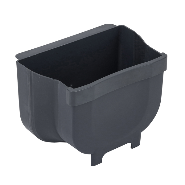 Lixeira Suspensa Orgânica 6L Plástico Preto Delinia