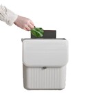 Lixeira Suspensa Tampa Deslizante P/ Parede E Porta - Branco