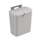 Lixeira Suspensa Tampa Deslizante P/ Parede E Porta - Cinza