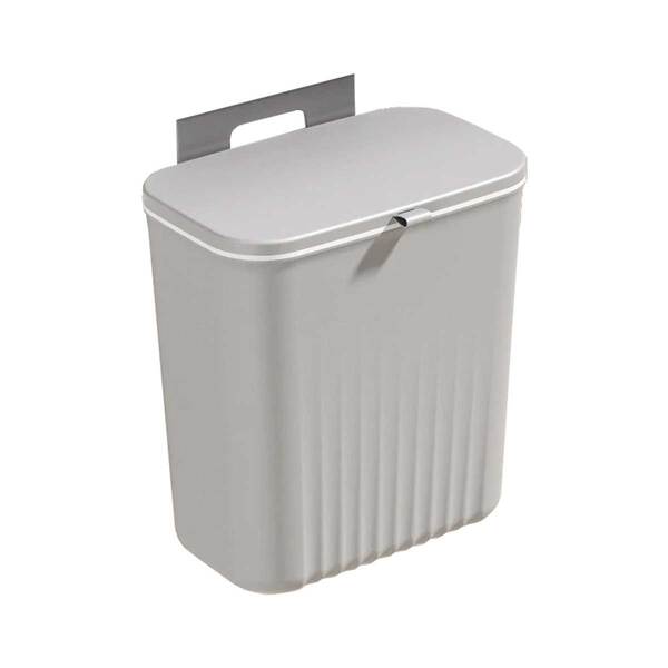 Lixeira Suspensa Tampa Deslizante P/ Parede E Porta - Cinza