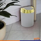 Lixeira Tampa Basculante Dourada 5 Litros Cozinha Banheiro -
