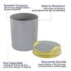 Lixeira Tampa Basculante Dourada 5 Litros Cozinha Banheiro -
