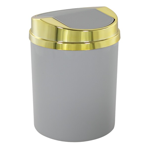 Lixeira Tampa Basculante Dourada 5 Litros Cozinha Banheiro -