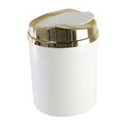 Lixeira Tampa Basculante Dourada 5 Litros Cozinha Banheiro -