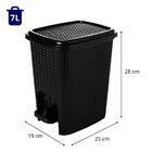 Lixeira Trama Com Abertura De Pedal Para Banheiro Preta 7 Lit