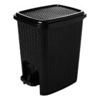 Lixeira Trama Com Abertura De Pedal Para Banheiro Preta 7 Lit