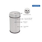 Lixeira Tramontina Institucional Em Aço Inox Com Acabamento E