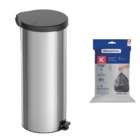 Lixeira Tramontina New Com Pedal 30l Redonda Inox Polido + Sa