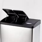 Lixeira Tripla Inox Pedal Grande 24 Litros Coleta Seletiva Ce