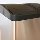 Lixeira Twins Inox 2 Compartimentos Com Amortecedor 30 Litros