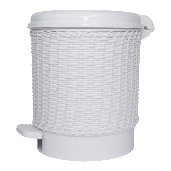 Lixeira Vime Branco Quarto Bebê Unissex