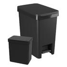 Lixeiras Para Banheiro Cozinha Single 2 Peças Preto - Coza