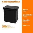 Lixeiras Para Banheiro Cozinha Single 2 Peças Preto - Coza