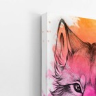 Lobo Animais Arte Aquarela Colorido Quadro Canvas 100x70cm